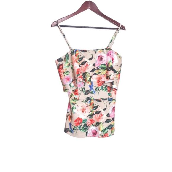 Alexia Admor Tops - Alexia Admor New York Vintage Rose Print Formal Tank Top Size 12